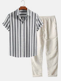 Ravello Striped Linen-Blend Summer Set