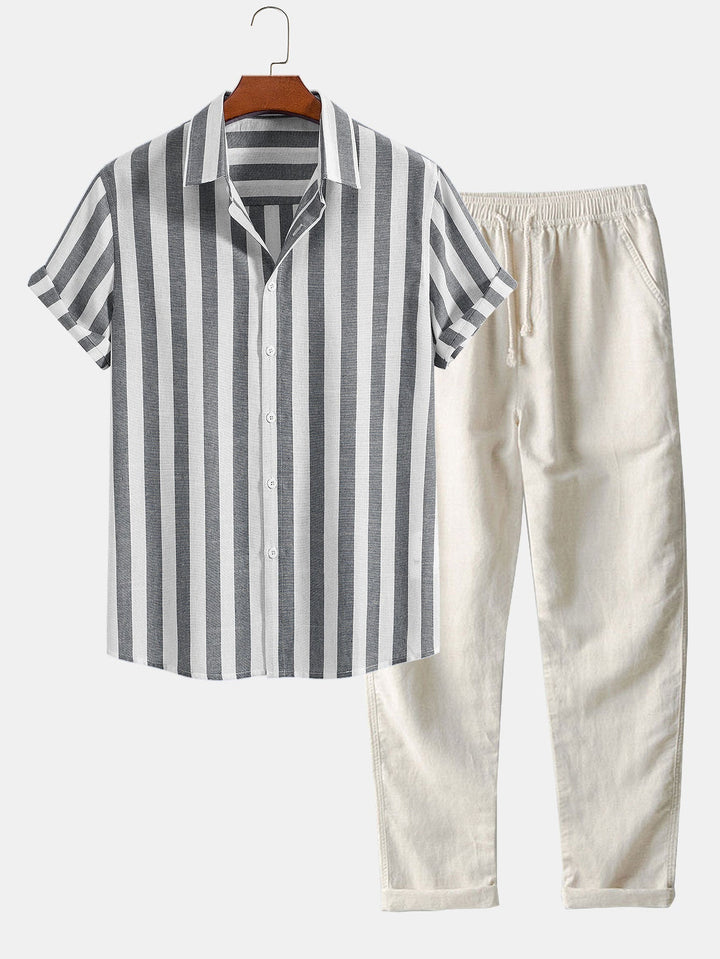 Ravello Striped Linen-Blend Summer Set