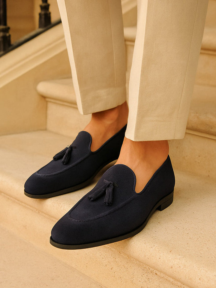 Rivoli Suede Tassel Loafers