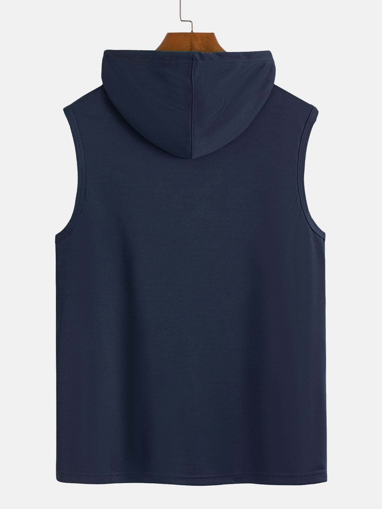 Athletic Mesh Kangaroo Pocket Hooded Tank
