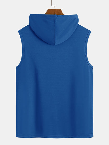 Athletic Mesh Kangaroo Pocket Hooded Tank