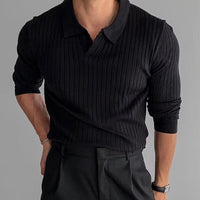 Florence Ribbed Long Sleeve Polo Shirt
