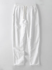 V Neck Linen Rayon Blend Shirt & Straight Leg Linen Pants