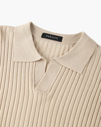Siena Ribbed V-Neck Polo Shirt