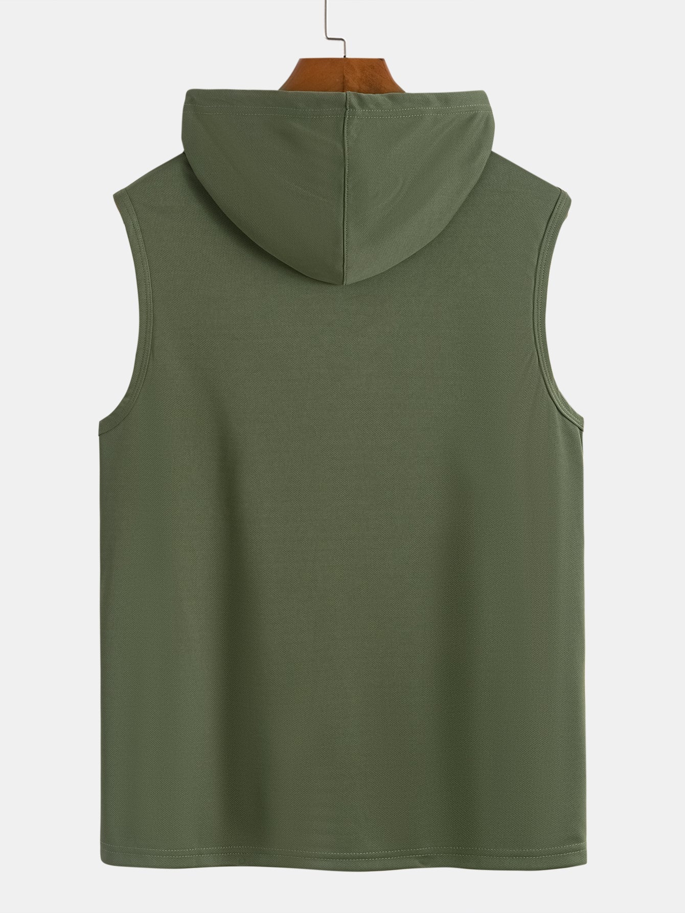 Athletic Mesh Kangaroo Pocket Hooded Tank