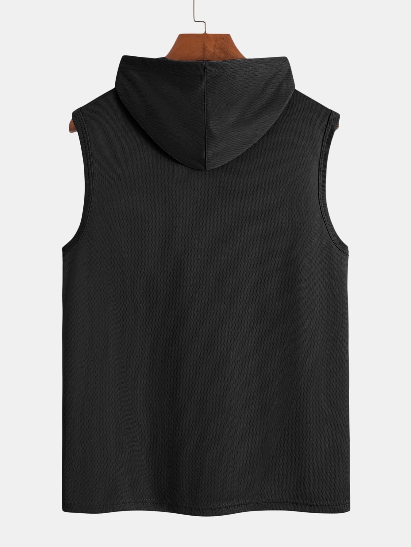 Athletic Mesh Kangaroo Pocket Hooded Tank