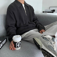 Geneva Wafelgebreide Half-Zip Trui