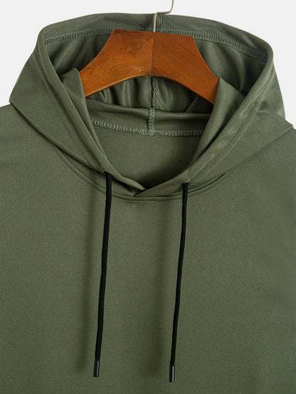 Athletic Mesh Kangaroo Pocket Hooded Tank