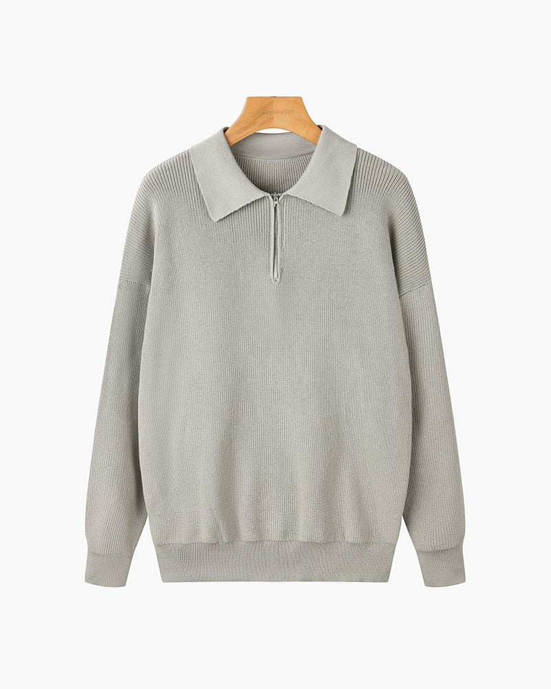 Geneva Wafelgebreide Half-Zip Trui