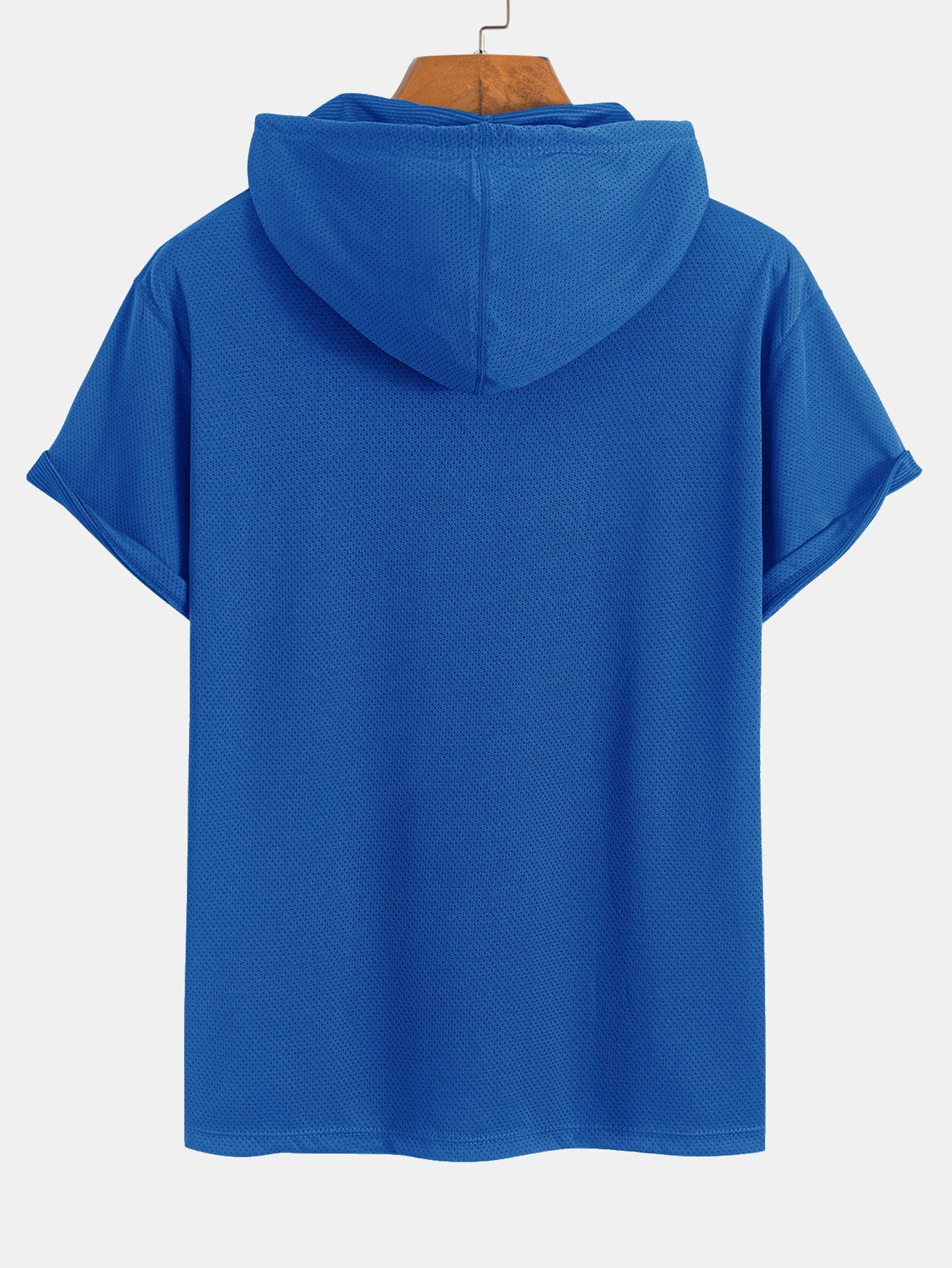 Athletic Mesh Kangaroo Pocket Hooded T-Shirt