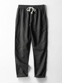 V Neck Linen Rayon Blend Shirt & Straight Leg Linen Pants