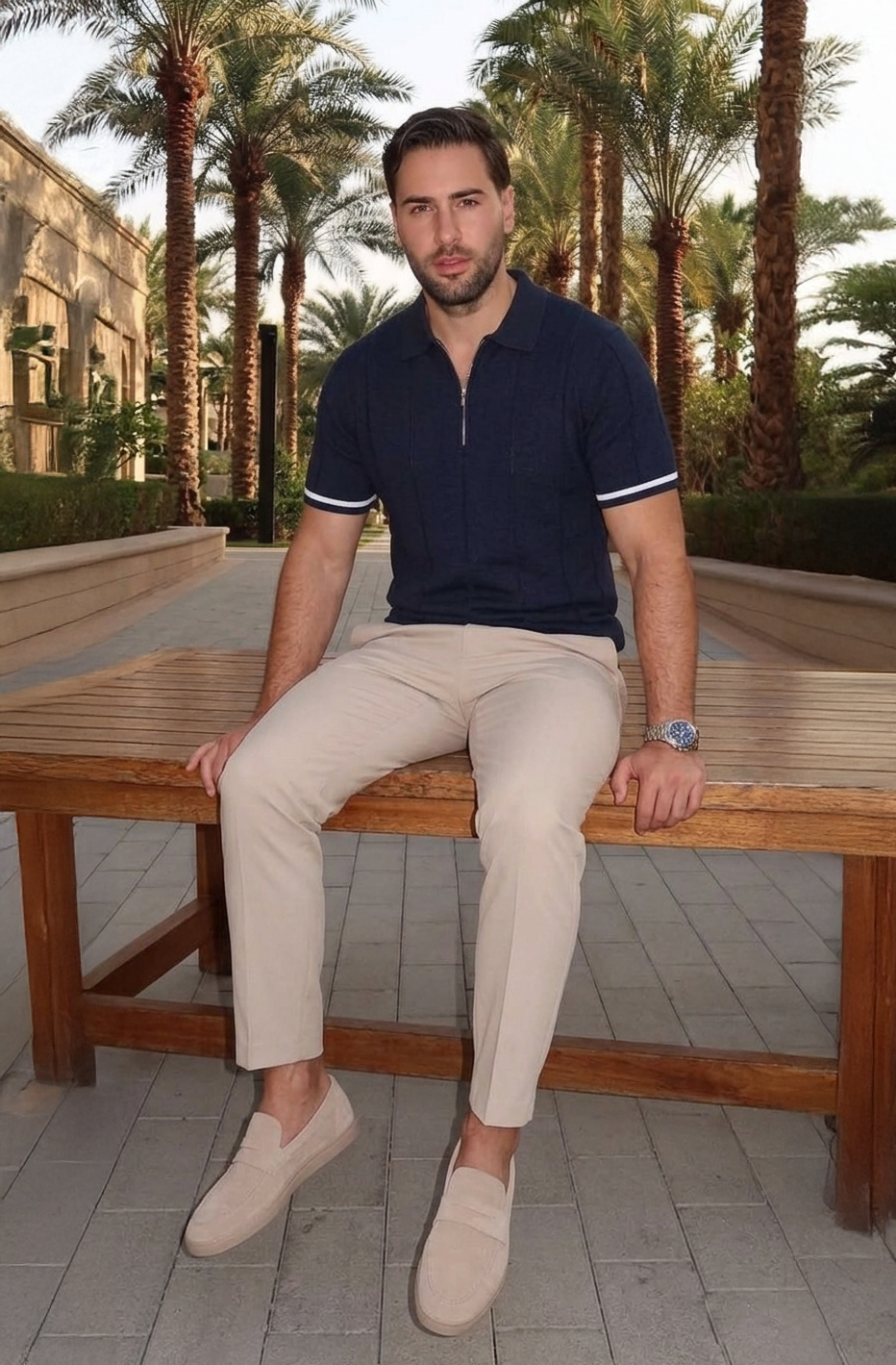 Antibes Half-Zip Polo Trouser Set