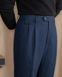 Mayfair Herringbone Wool Trousers