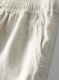 V Neck Linen Rayon Blend Shirt & Straight Leg Linen Pants