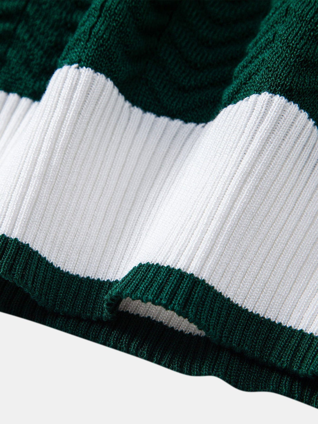 Ascot Contrast Collar Knit Polo Shirt