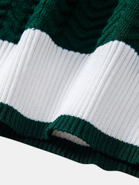 Ascot Contrast Collar Knit Polo Shirt
