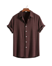 Capri Textured Cotton Camp Collar Shirt