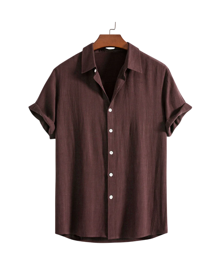 Capri Textured Cotton Camp Collar Shirt