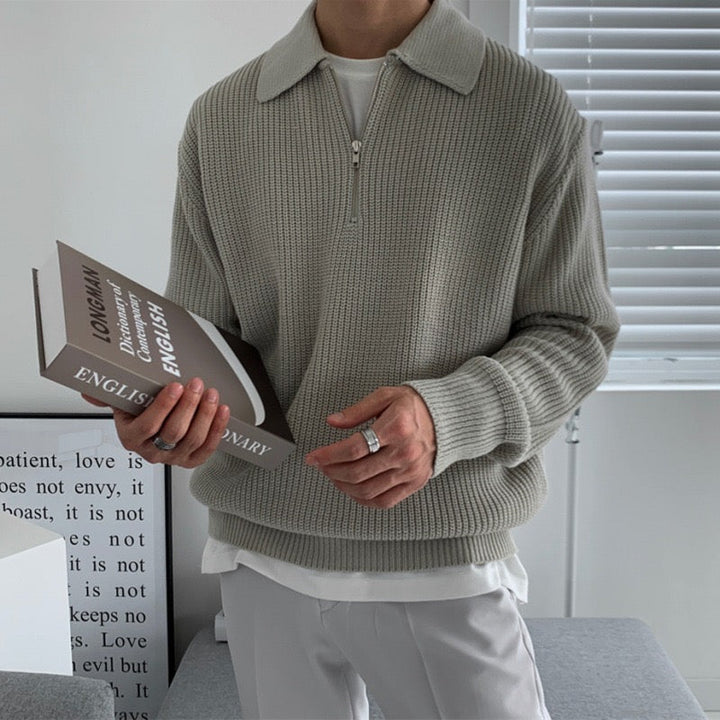 Geneva Wafelgebreide Half-Zip Trui