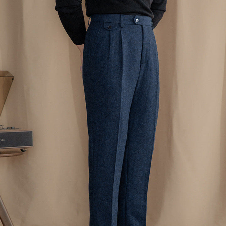 Mayfair Herringbone Wool Trousers