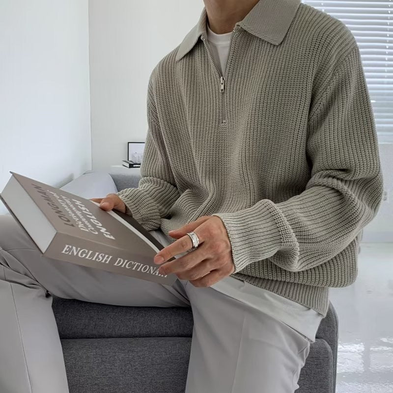 Geneva Wafelgebreide Half-Zip Trui