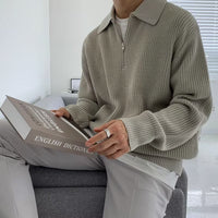 Geneva Wafelgebreide Half-Zip Trui