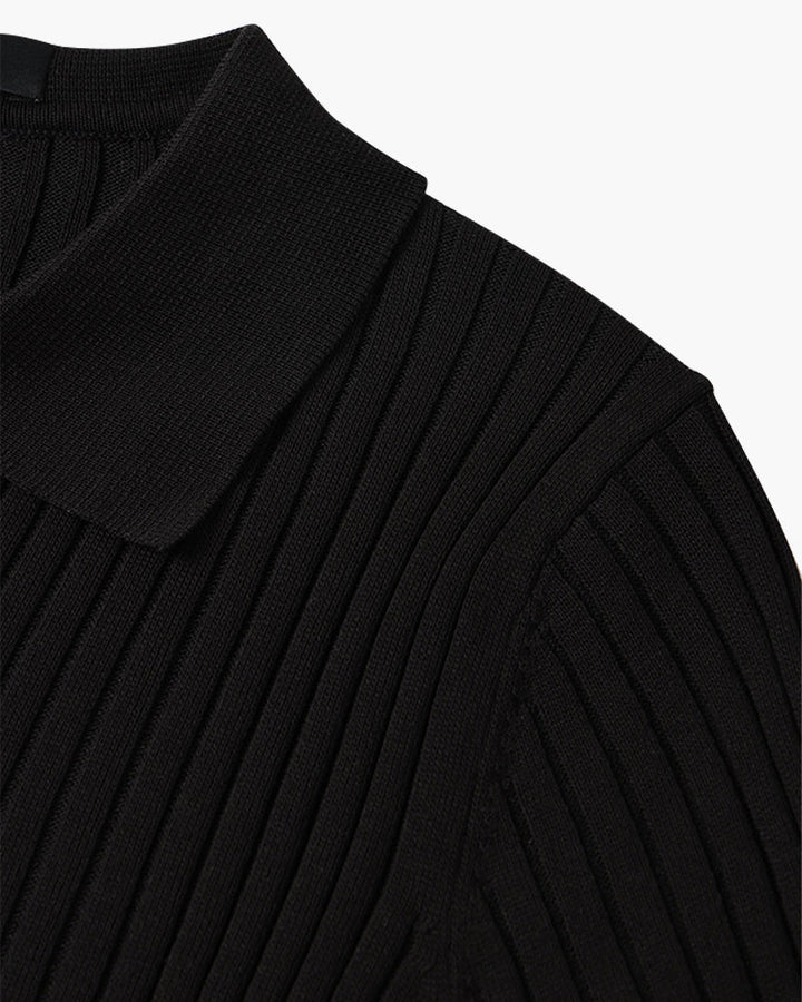Siena Ribbed V-Neck Polo Shirt