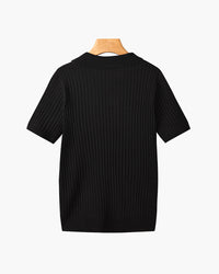 Siena Ribbed V-Neck Polo Shirt