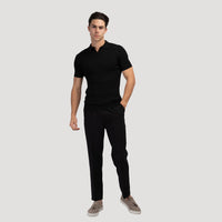 Siena Ribbed V-Neck Polo Shirt