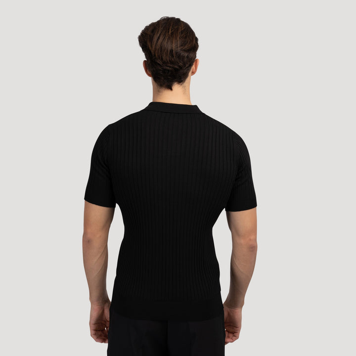 Siena Ribbed V-Neck Polo Shirt