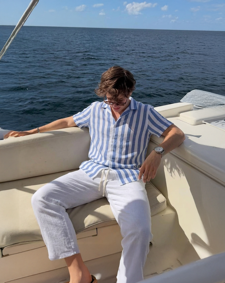 Ravello Striped Linen-Blend Summer Set