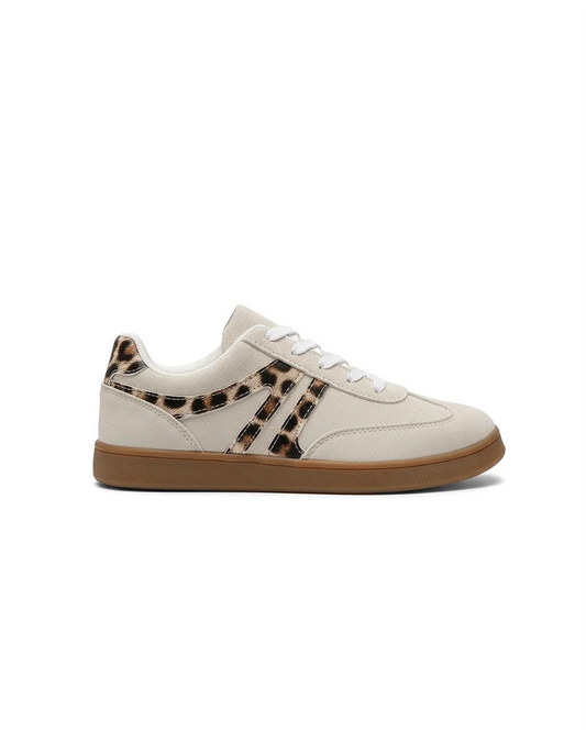 Harbor Court Beige Leopard Gum Sole Sneakers