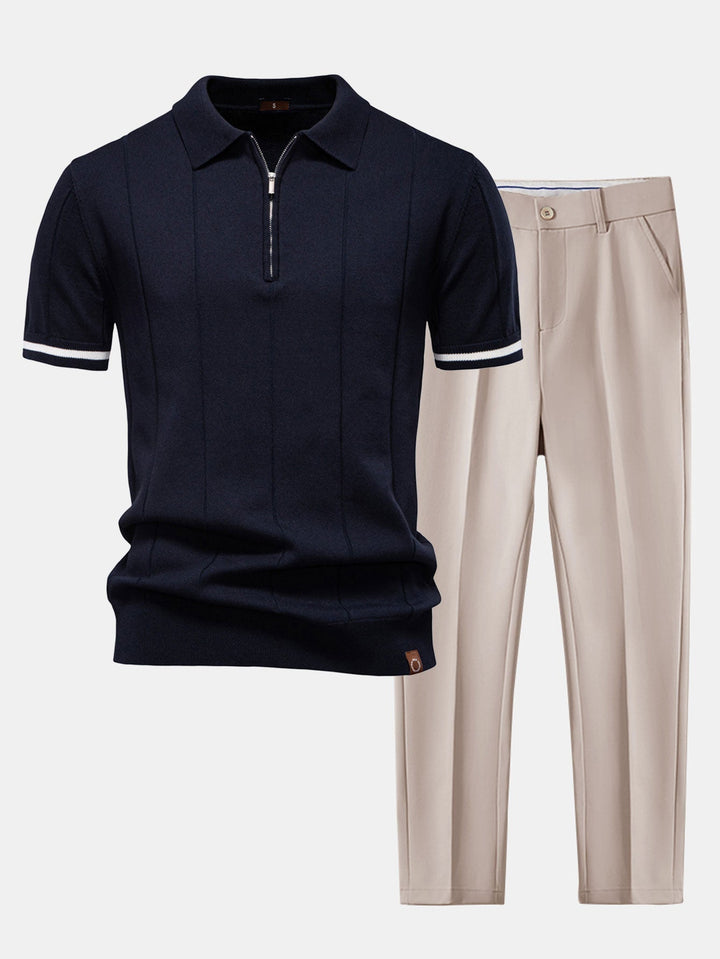 Antibes Half-Zip Polo Trouser Set
