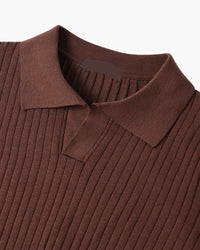 Florence Ribbed Long Sleeve Polo Shirt