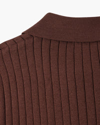 Florence Ribbed Long Sleeve Polo Shirt