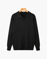 Florence Ribbed Long Sleeve Polo Shirt