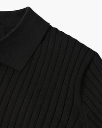 Florence Ribbed Long Sleeve Polo Shirt