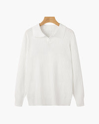 Florence Ribbed Long Sleeve Polo Shirt