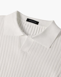 Florence Ribbed Long Sleeve Polo Shirt