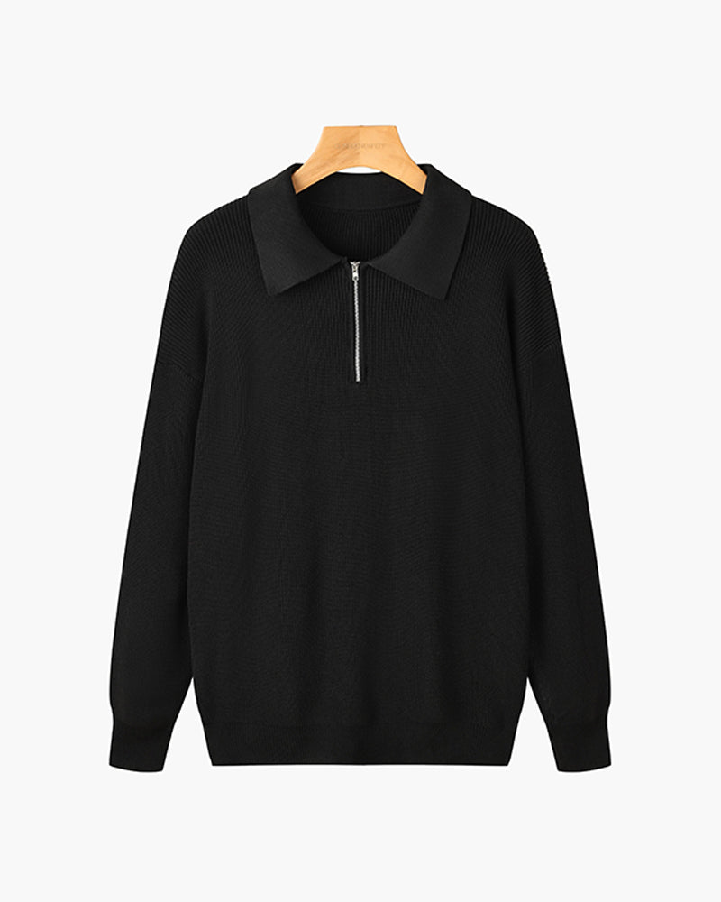 Geneva Wafelgebreide Half-Zip Trui