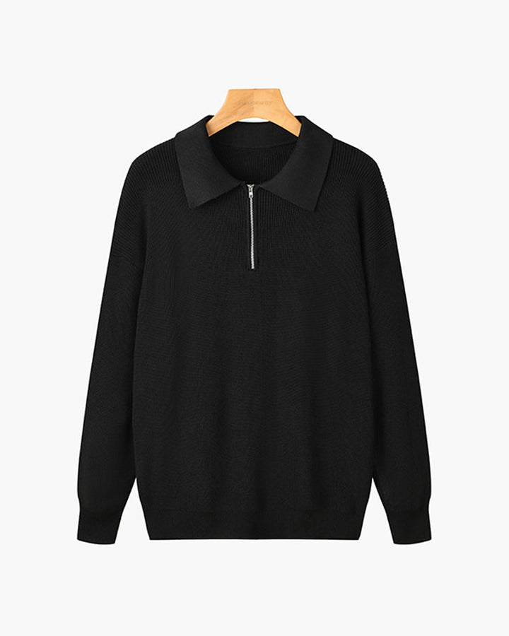 Geneva Wafelgebreide Half-Zip Trui