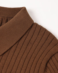 Vienna Ribbed Cotton Long Sleeve Polo Shirt