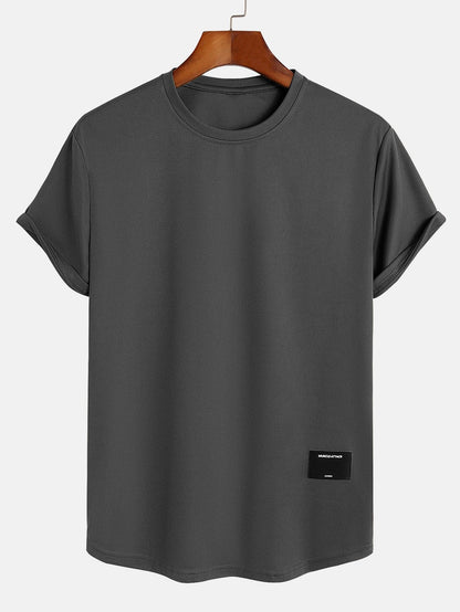 Muscle Fit Arc Hem Mesh T-shirt