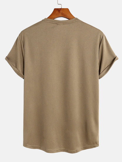 Muscle Fit Arc Hem Mesh T-shirt