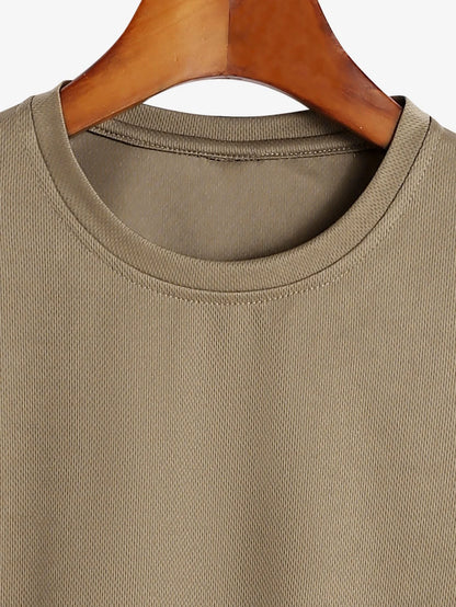 Muscle Fit Arc Hem Mesh T-shirt