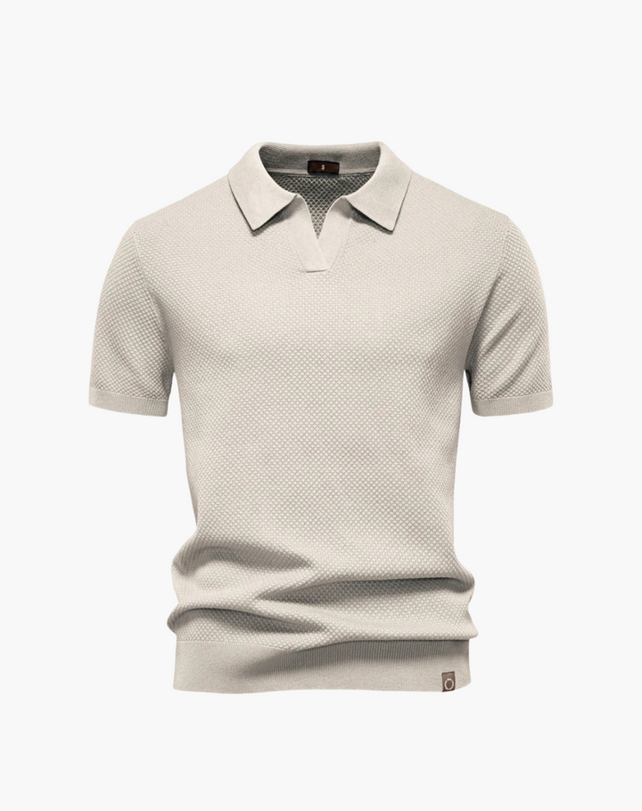 Lugano Textured V-Neck Polo Shirt