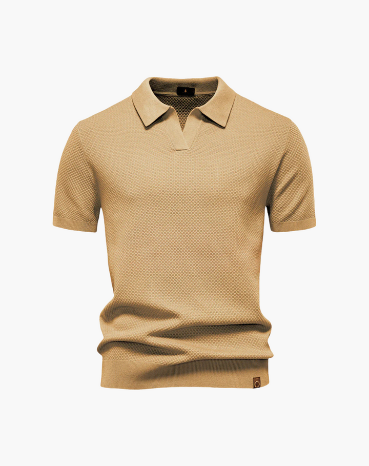 Lugano Textured V-Neck Polo Shirt