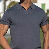 Lugano Textured V-Neck Polo Shirt