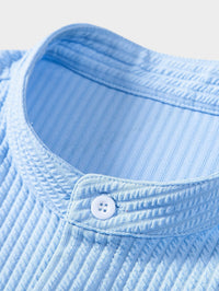 Monaco Ribbed Cotton Mandarin Collar Shirt