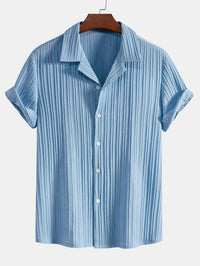 Como Lake Textured Cotton Camp Collar Shirt